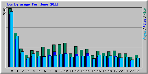 Hourly usage for June 2011