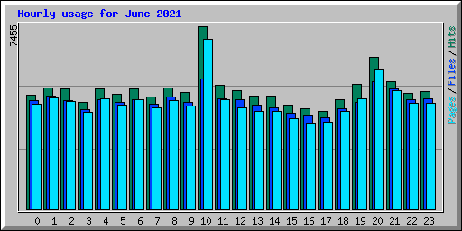 Hourly usage for June 2021